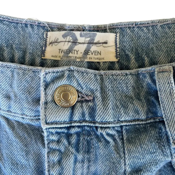 Free People Venice Culotte Denim Short Jorts in Washed Blue High-waisted Size 27 - Picture 8 of 10